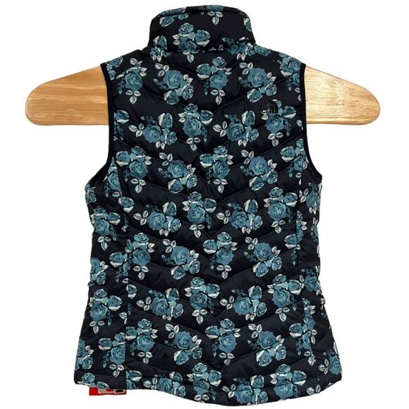 NWT‎ The North Face Women's 550 Goose Down Puffer Vest Blue Floral Insulated S - Picture 2 of 16